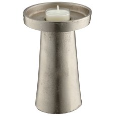 Aluminium Kerzen-/Teelichthalter, T-Form, 11x11x16cm, silber,