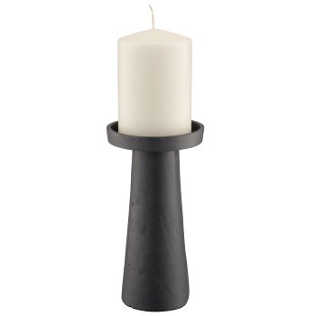 Aluminium candle/tealight holder, T-shape, 11x11x21cm, stone grey, Lepuro