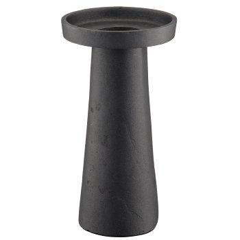 Aluminium candle/tealight holder, T-shape, 11x11x21cm, stone grey, Lepuro
