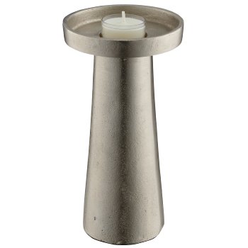 Aluminium Kerzen-/Teelichthalter, T-Form, 11x11x21cm, silber,