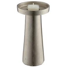 Aluminium Kerzen-/Teelichthalter, T-Form, 11x11x21cm, silber,
