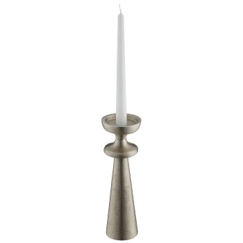 Aluminium Kerzen-/Teelichthalter SWING, 8,5x8,5x26cm, silber, Lepuro