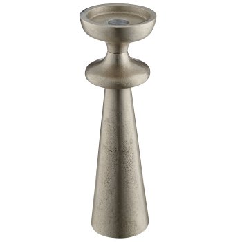 Aluminium Kerzen-/Teelichthalter SWING, 8,5x8,5x26cm, silber, Lepuro