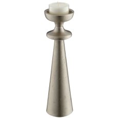 Aluminium candle/tealight holder SWING, 8.5x8.5x31cm, silver, Lepuro