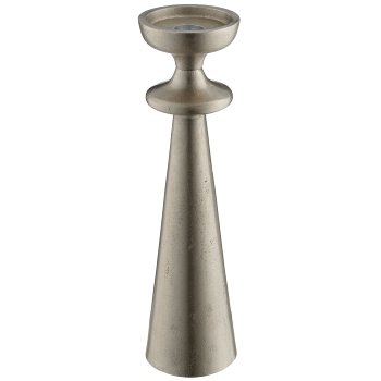 Aluminium candle/tealight holder SWING, 8.5x8.5x31cm, silver, Lepuro