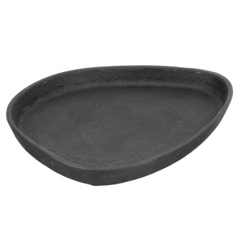 Aluminium plate, organic, 19x15x1.5cm, stone grey, Lepuro