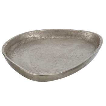 Aluminium plate, organic, 19x15x1.5cm, silver, Lepuro