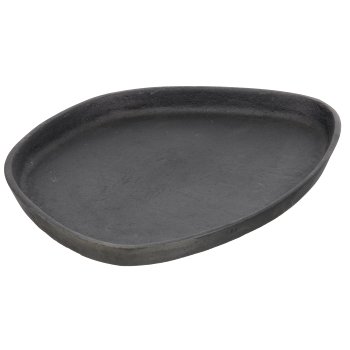 Aluminium Teller, organisch, 24x18x1,5cm, steingrau, Lepuro