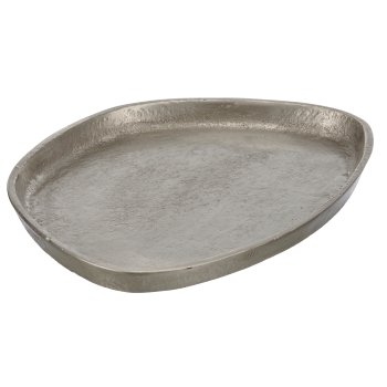 Aluminium plate, organic, 24x18x1.5cm, silver, Lepuro