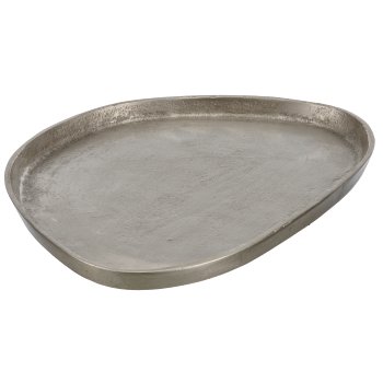 Aluminium plate, organic, 32x23x1.5cm, silver, Lepuro