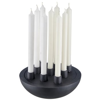 Aluminium box with candle holder, 26x26x12cm, stone grey, Lepuro