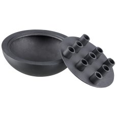 Aluminium box with candle holder, 26x26x12cm, stone grey, Lepuro