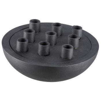 Aluminium box with candle holder, 26x26x12cm, stone grey, Lepuro