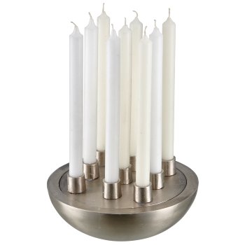 Aluminium box with candle holder, 26x26x12cm, silver, Lepuro