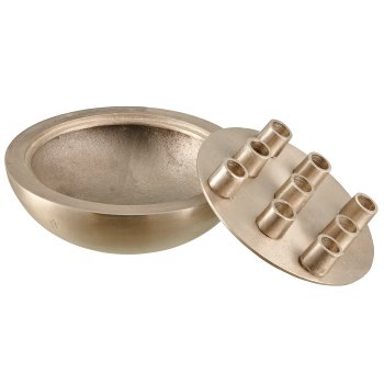 Aluminium box with candle holder, 26x26x12cm, silver, Lepuro