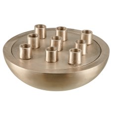 Aluminium Dose mit Kerzenhalter, 26x26x12cm, silber, Lepuro