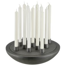 Aluminium box with candle holder, 36x36x14cm, stone grey, Lepuro