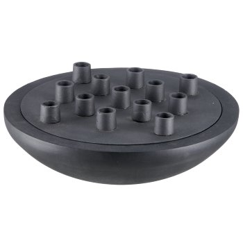 Aluminium box with candle holder, 36x36x14cm, stone grey, Lepuro