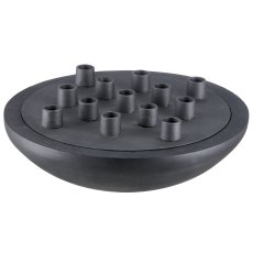 Aluminium box with candle holder, 36x36x14cm, stone grey, Lepuro
