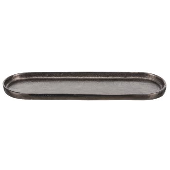 Aluminium Schale, oval, 37x11,5x2,5cm, schwarz