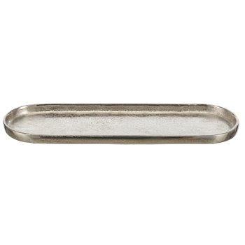 Aluminium Schale, oval, 37x11,5x2,5cm, silber