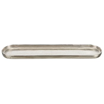 Aluminium bowl, oval, 54x14x2.5cm, silver