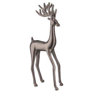 Aluminium stag, standing, ca. 15x9x41cm, black