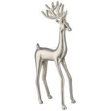 Aluminium Hirsch, stehend, ca. 15x9x41cm, silber