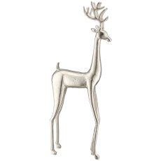 Aluminium Hirsch, stehend, ca. 30,5x13x79cm, silber