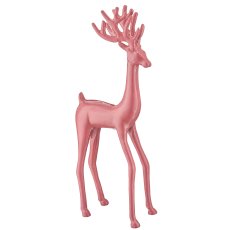 Aluminium Hirsch mit Enamel Finish, stehend, ca. 15x11x41cm, rosa, Lepuro