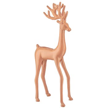 Aluminium stag with enamel finish, standing, ca. 15x11x41cm, curry, Lepuro