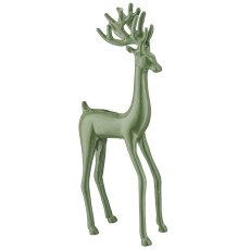 Aluminium Hirsch mit Enamel Finish, stehend, ca. 15x11x41cm, dunkelgrün, Lepuro