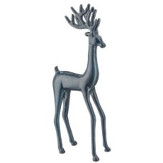Aluminium Hirsch mit Enamel Finish, stehend, ca. 15x11x41cm, blau, Lepuro
