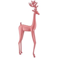 Aluminium Hirsch mit Enamel Finish, stehend, ca. 30x9x79cm, rosa, Lepuro