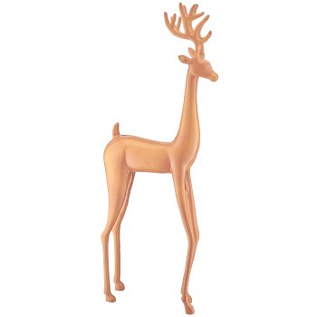 Aluminium stag with enamel finish, standing, ca. 30x9x79cm, curry, Lepuro