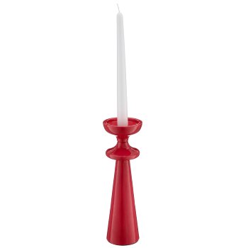 Aluminium candle/tealight holder SWING with enamel, 8x8x26cm, pink, Lepuro