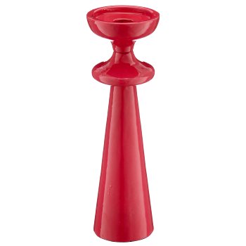 Aluminium candle/tealight holder SWING with enamel, 8x8x26cm, pink, Lepuro