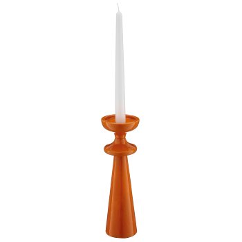Aluminium candle/tealight holder SWING with enamel, 8x8x26cm, curry, Lepuro