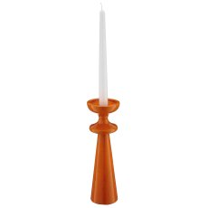 Aluminium candle/tealight holder SWING with enamel, 8x8x26cm, curry, Lepuro