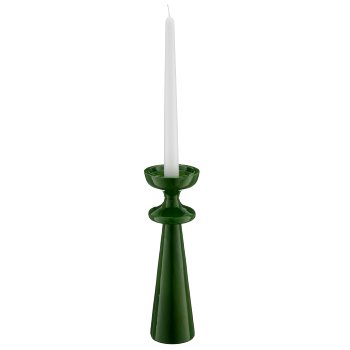 Aluminium candle/tealight holder SWING with enamel, 8x8x26cm, dark green, Lepuro