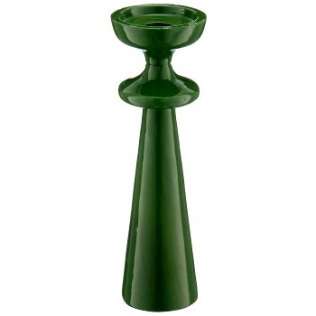 Aluminium candle/tealight holder SWING with enamel, 8x8x26cm, dark green, Lepuro