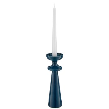 Aluminium candle/tealight holder SWING with enamel, 8x8x26cm, blue, Lepuro