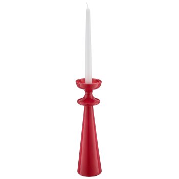 Aluminium candle/tealight holder SWING with enamel, 8x8x31cm, pink, Lepuro