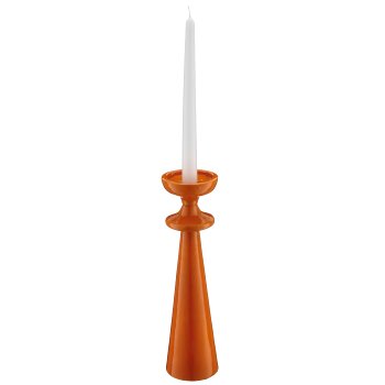 Aluminium candle/tealight holder SWING with enamel, 8x8x31cm, curry, Lepuro