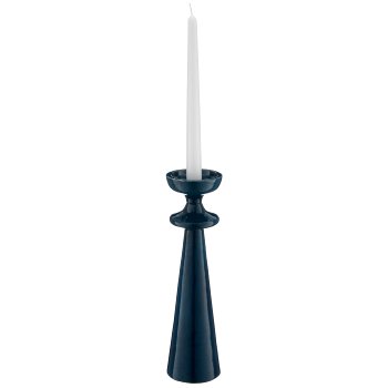 Aluminium candle/tealight holder SWING with enamel, 8x8x31cm, blue, Lepuro