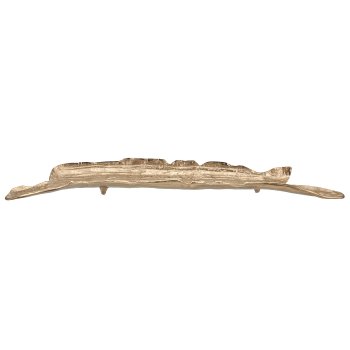 Alumninium Schale Blatt, 82x13x6cm, gold