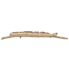 Alumninium Schale Blatt, 82x13x6cm, gold