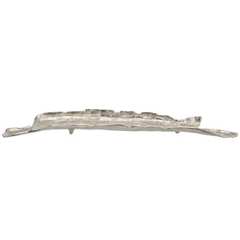 Alumninium Schale Blatt, 82x13x6cm, silber