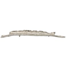 Alumninium Schale Blatt, 82x13x6cm, silber
