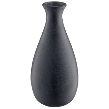 Aluminium vase, bulbous, 13x13x26cm, stone grey, Lepuro